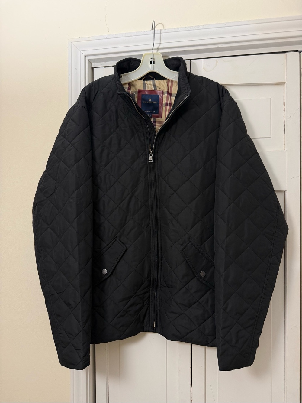 Brooks Brothers Black Quilted Jacket Size XL